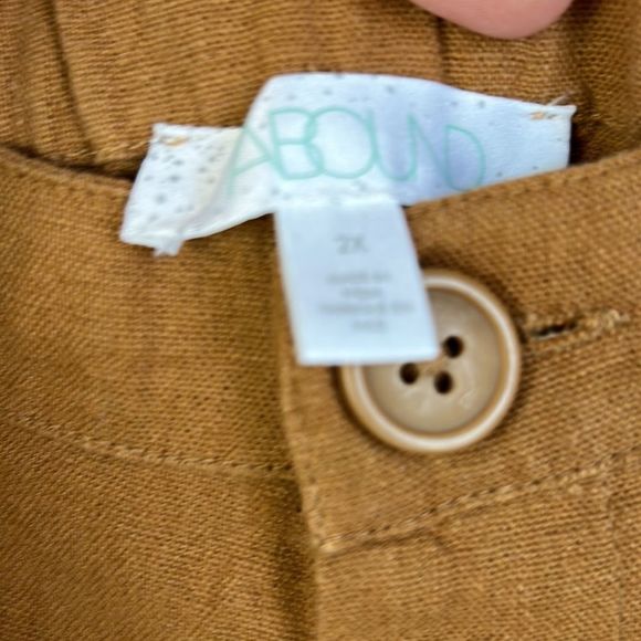 NWT ABOUND Linen Blend Button Front Tan Dale Shorts, 2X - Picture 6 of 8